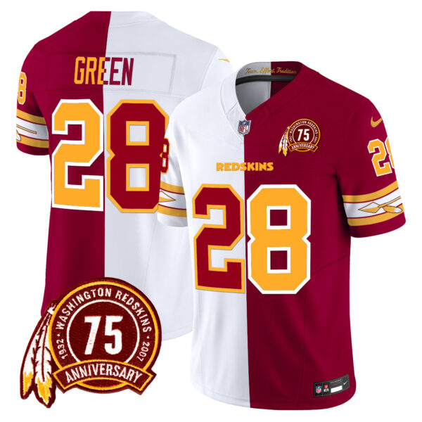 Men's Washington Redskins 75th Patch Vapor Limited Jersey - All Stitched - Image 31