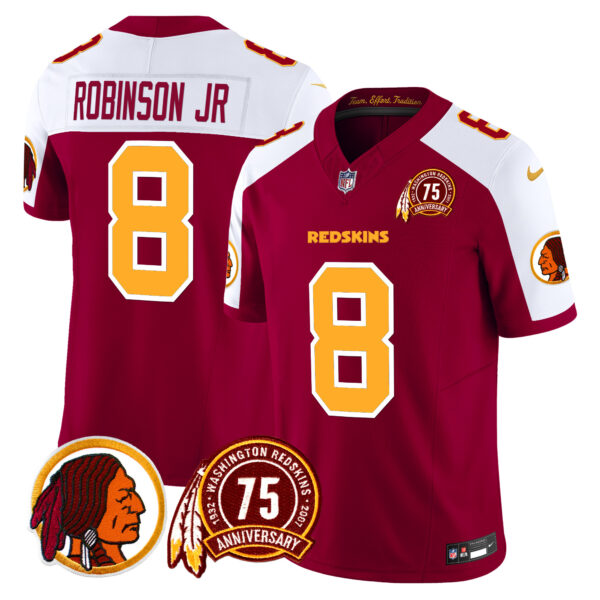 Men's Washington Redskins 75th Patch Vapor Limited Jersey - All Stitched - Image 42