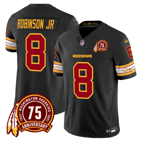 Men's Washington Redskins 75th Patch Vapor Limited Jersey - All Stitched - Image 18