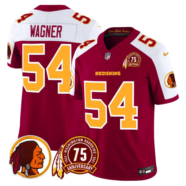 Men's Washington Redskins 75th Patch Vapor Limited Jersey - All Stitched - Image 44