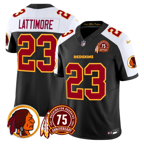 Men's Washington Redskins 75th Patch Vapor Limited Jersey - All Stitched - Image 40