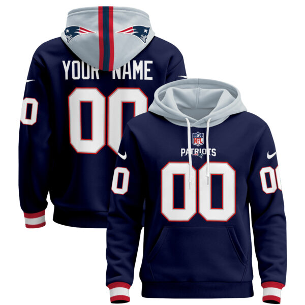 New England Patriots 2024 Custom Pullover Hoodie - All Stitched - Image 2