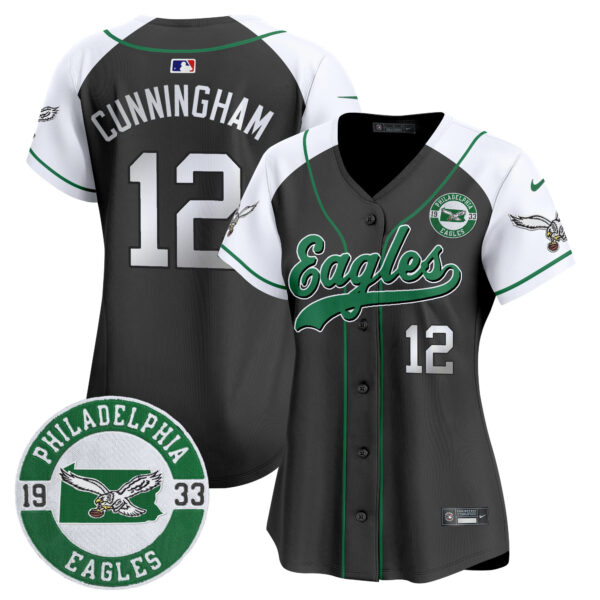 Women's Eagles Est. 1933 Patch Patch Kelly Green Vapor Baseball Jersey - All Stitched - Image 42