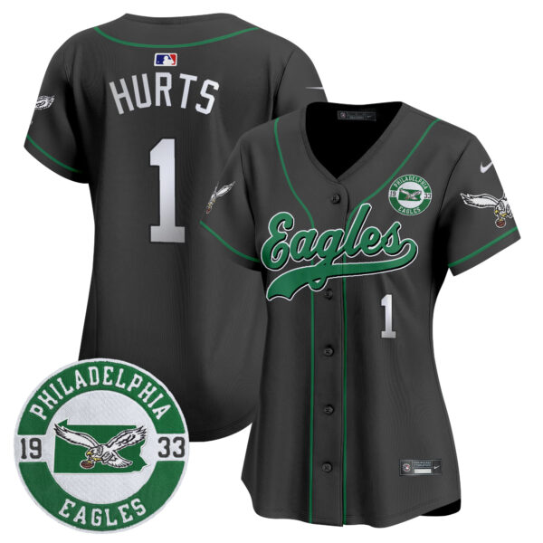 Women's Eagles Est. 1933 Patch Patch Kelly Green Vapor Baseball Jersey - All Stitched - Image 21