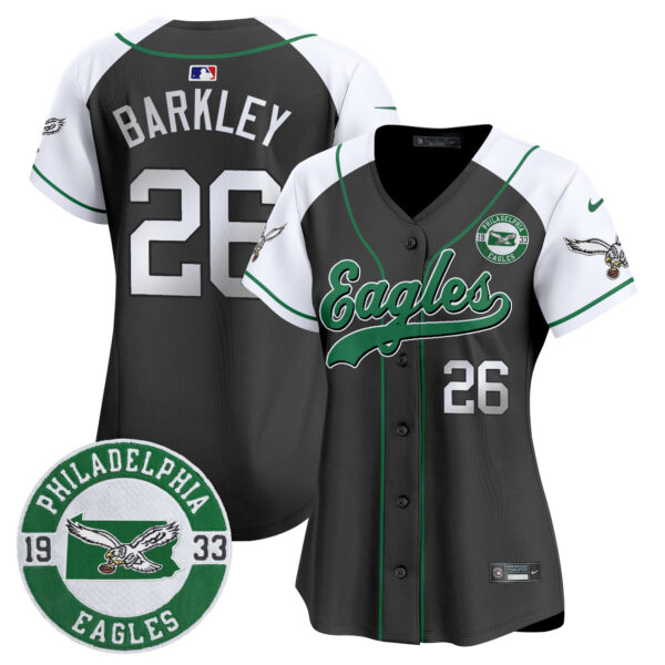 Women's Eagles Est. 1933 Patch Patch Kelly Green Vapor Baseball Jersey - All Stitched - Image 37