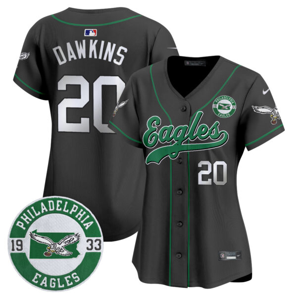 Women's Eagles Est. 1933 Patch Patch Kelly Green Vapor Baseball Jersey - All Stitched - Image 26