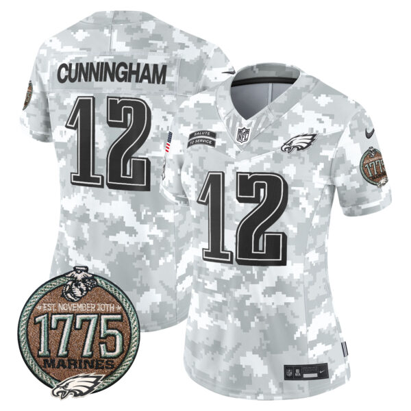 Women's Eagles 2024 Salute to Service Establishment Year Patch Vapor Limited Jersey - All Stitched - Image 6