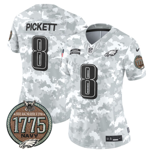 Women's Eagles 2024 Salute to Service Establishment Year Patch Vapor Limited Jersey - All Stitched - Image 20