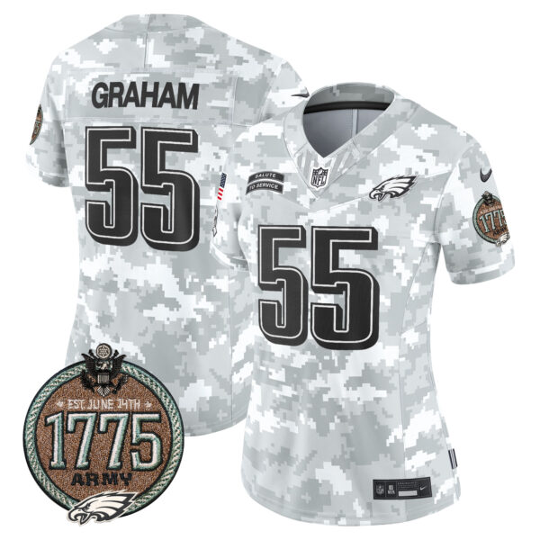 Women's Eagles 2024 Salute to Service Establishment Year Patch Vapor Limited Jersey - All Stitched - Image 16