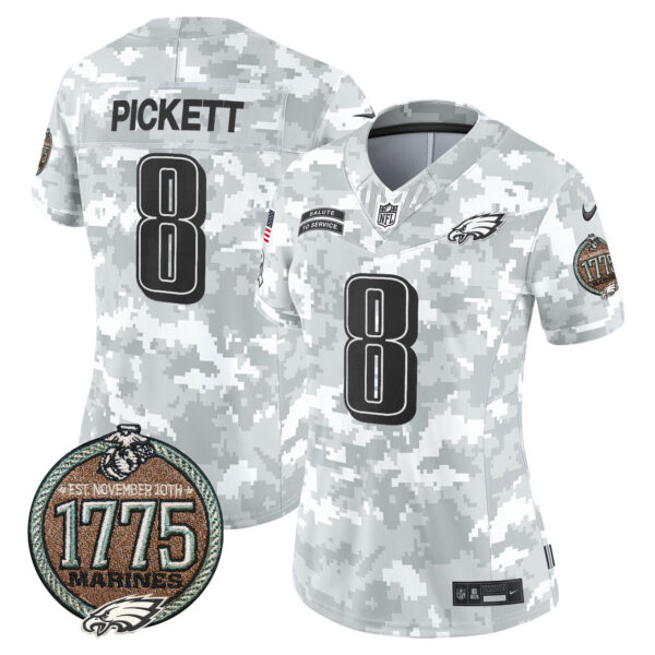 Women's Eagles 2024 Salute to Service Establishment Year Patch Vapor Limited Jersey - All Stitched - Image 2