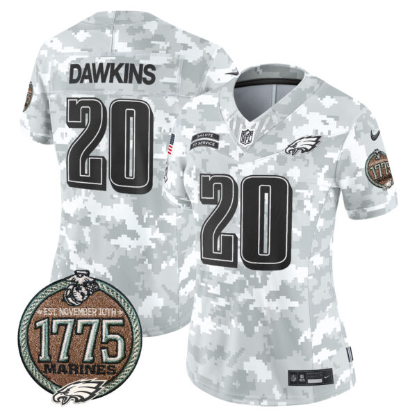 Women's Eagles 2024 Salute to Service Establishment Year Patch Vapor Limited Jersey - All Stitched - Image 8