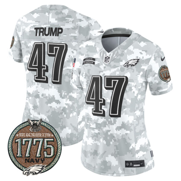 Women's Eagles 2024 Salute to Service Establishment Year Patch Vapor Limited Jersey - All Stitched - Image 27