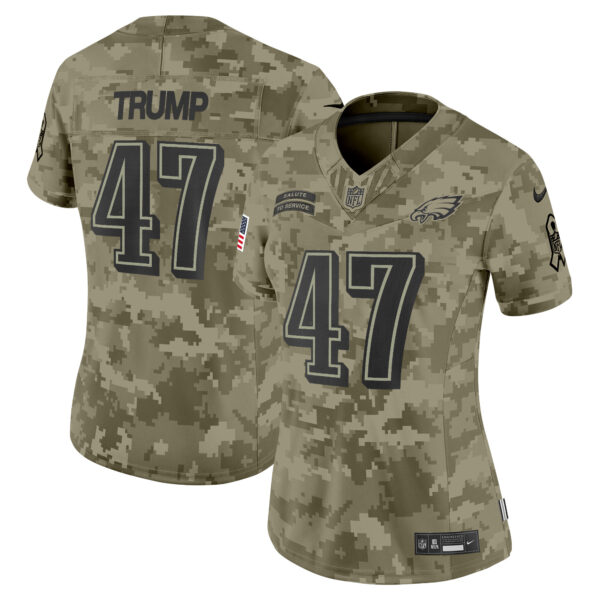 Women's Philadelphia Eagles 2024 Salute to Service Vapor Limited Jersey - All Stitched - Image 29
