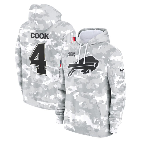 Buffalo Bills 2024 Salute to Service Fleece Pullover Hoodie - All stitched - Image 2