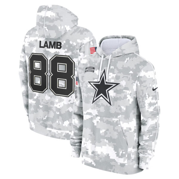 Dallas Cowboys 2024 Salute to Service Fleece Pullover Hoodie - All stitched - Image 3