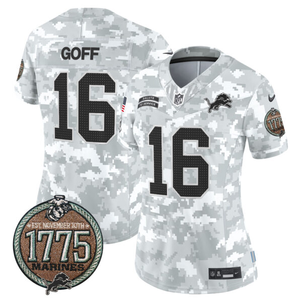 Women's Detroit Lions 2024 Salute to Service Establishment Year Patch Vapor Limited Jersey - All Stitched