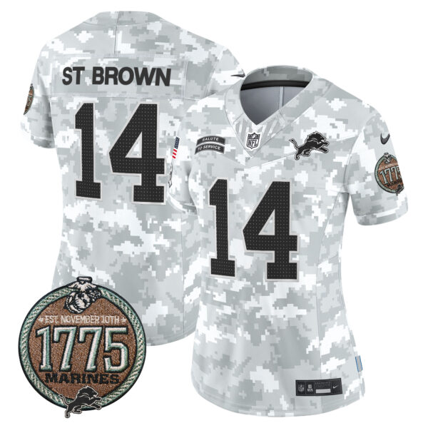 Women's Detroit Lions 2024 Salute to Service Establishment Year Patch Vapor Limited Jersey - All Stitched - Image 3