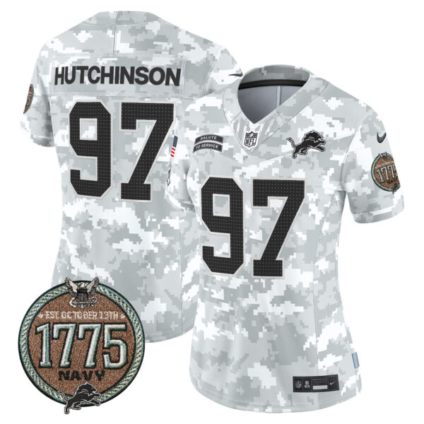 Women's Detroit Lions 2024 Salute to Service Establishment Year Patch Vapor Limited Jersey - All Stitched - Image 18