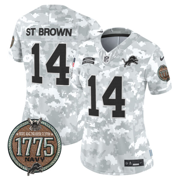Women's Detroit Lions 2024 Salute to Service Establishment Year Patch Vapor Limited Jersey - All Stitched - Image 19