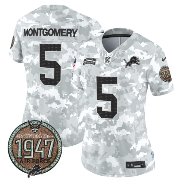 Women's Detroit Lions 2024 Salute to Service Establishment Year Patch Vapor Limited Jersey - All Stitched - Image 28