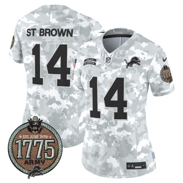 Women's Detroit Lions 2024 Salute to Service Establishment Year Patch Vapor Limited Jersey - All Stitched - Image 11