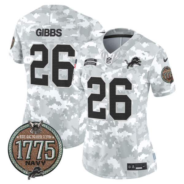 Women's Detroit Lions 2024 Salute to Service Establishment Year Patch Vapor Limited Jersey - All Stitched - Image 23