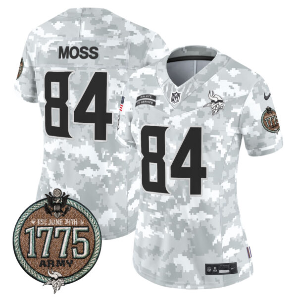 Women's Vikings 2024 Salute to Service Establishment Year Patch Vapor Limited Jersey - All Stitched - Image 18
