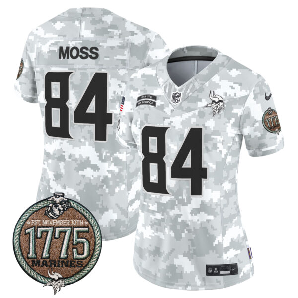 Women's Vikings 2024 Salute to Service Establishment Year Patch Vapor Limited Jersey - All Stitched - Image 9