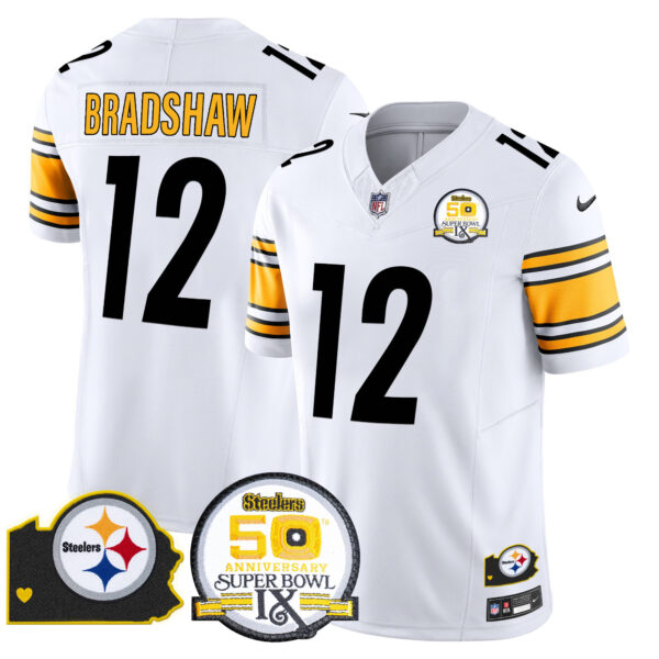 Men's Steelers 50th Anniversary Of Super Bowl IX & Map Patch Vapor Limited Jersey - All Stitched - Image 33