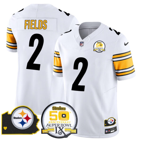 Men's Steelers 50th Anniversary Of Super Bowl IX & Map Patch Vapor Limited Jersey - All Stitched - Image 28