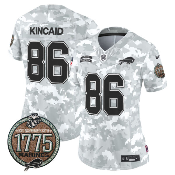 Women's Bills 2024 Salute to Service Establishment Year Patch Vapor Limited Jersey - All Stitched - Image 6