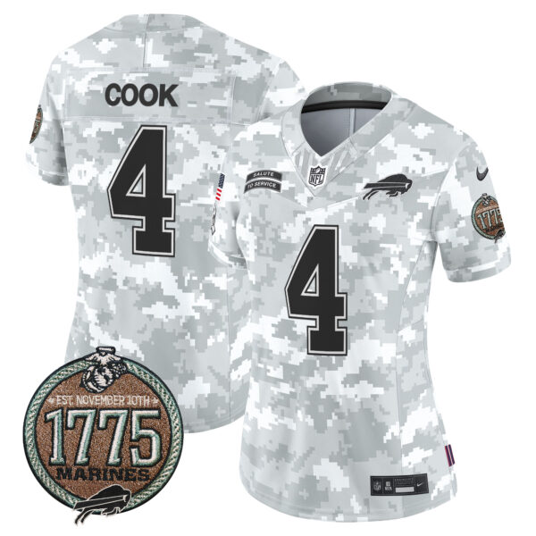 Women's Bills 2024 Salute to Service Establishment Year Patch Vapor Limited Jersey - All Stitched - Image 2