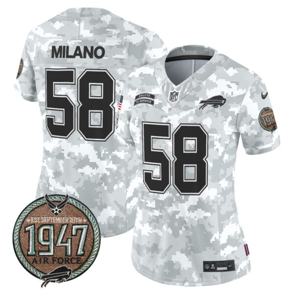 Women's Bills 2024 Salute to Service Establishment Year Patch Vapor Limited Jersey - All Stitched - Image 29