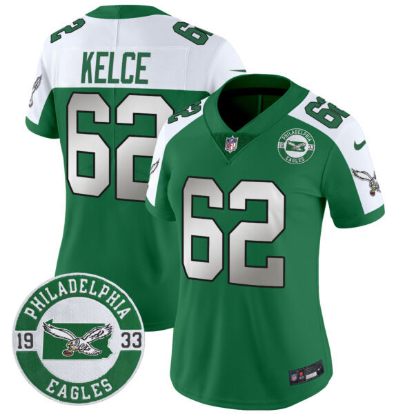 Women's Philadelphia Eagles 2024 Throwback Vapor Limited Jersey - Est. 1933 Patch - All Stitched - Image 20