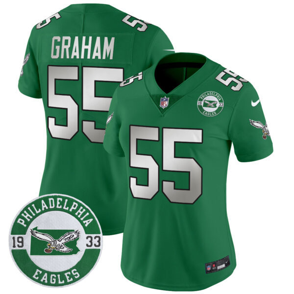 Women's Philadelphia Eagles 2024 Throwback Vapor Limited Jersey - Est. 1933 Patch - All Stitched - Image 31