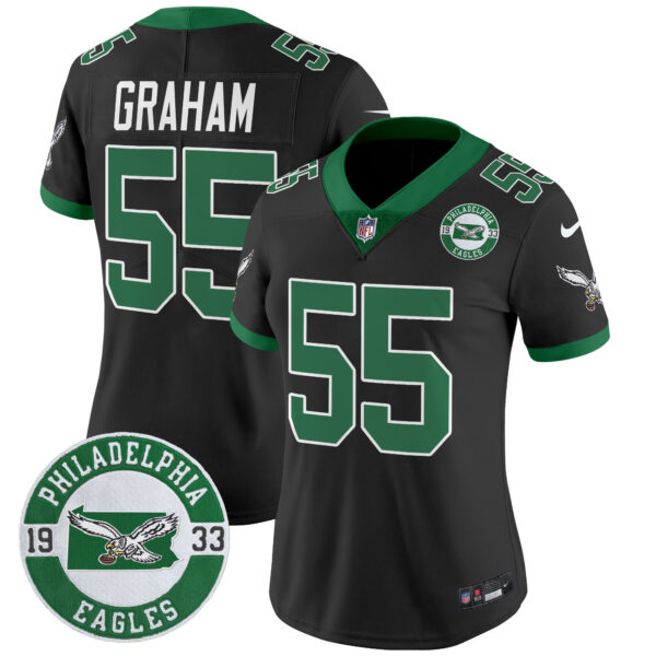 Women's Philadelphia Eagles 2024 Throwback Vapor Limited Jersey - Est. 1933 Patch - All Stitched - Image 39