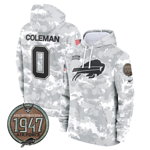 Men's Buffalo Bills 2024 Salute to Service Establishment Year Patch Fleece Pullover Hoodie - All Stitched - Image 31