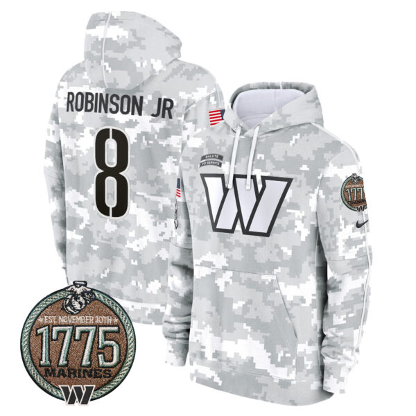 Men's Commanders 2024 Salute to Service Establishment Year Patch Fleece Pullover Hoodie - All Stitched - Image 2