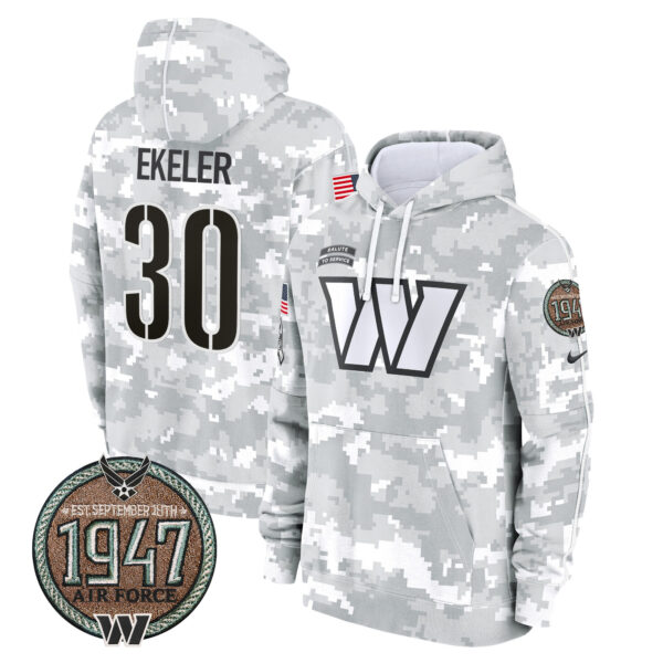 Men's Commanders 2024 Salute to Service Establishment Year Patch Fleece Pullover Hoodie - All Stitched - Image 30