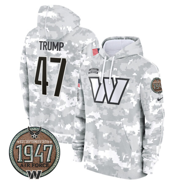 Men's Commanders 2024 Salute to Service Establishment Year Patch Fleece Pullover Hoodie - All Stitched - Image 36