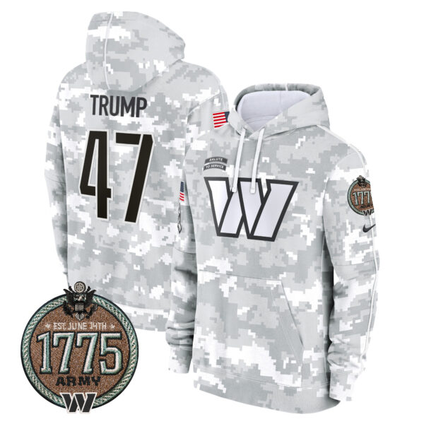 Men's Commanders 2024 Salute to Service Establishment Year Patch Fleece Pullover Hoodie - All Stitched - Image 18