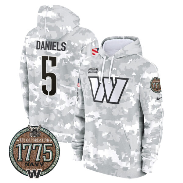 Men's Commanders 2024 Salute to Service Establishment Year Patch Fleece Pullover Hoodie - All Stitched - Image 19