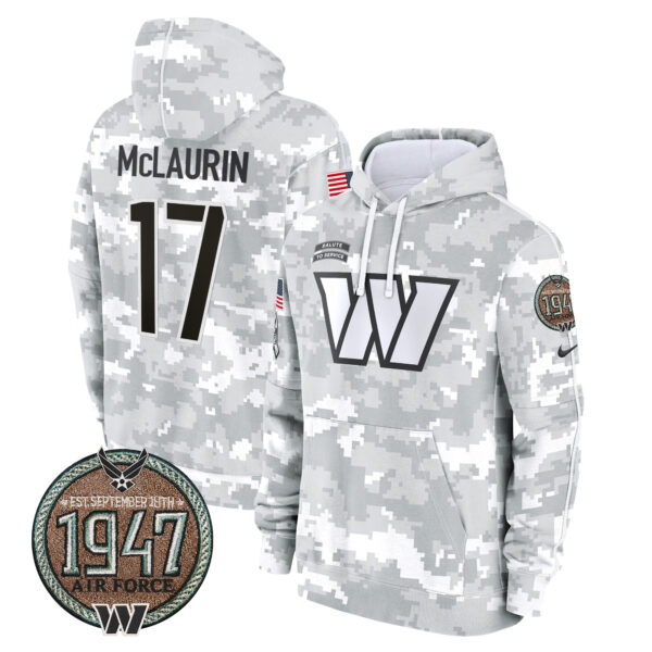Men's Commanders 2024 Salute to Service Establishment Year Patch Fleece Pullover Hoodie - All Stitched - Image 32