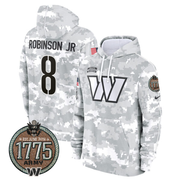 Men's Commanders 2024 Salute to Service Establishment Year Patch Fleece Pullover Hoodie - All Stitched - Image 11