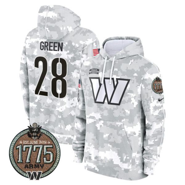 Men's Commanders 2024 Salute to Service Establishment Year Patch Fleece Pullover Hoodie - All Stitched - Image 16