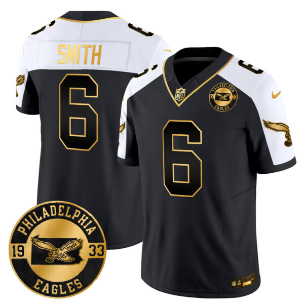 Men's Philadelphia Eagles 2024 Throwback Gold Vapor Limited Jersey - Est. 1933 Patch - All Stitched - Image 5