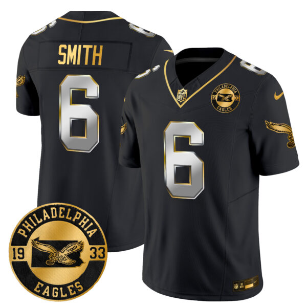 Men's Philadelphia Eagles 2024 Throwback Gold Vapor Limited Jersey - Est. 1933 Patch - All Stitched - Image 32