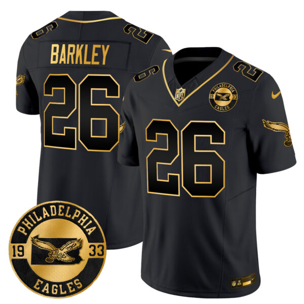 Men's Philadelphia Eagles 2024 Throwback Gold Vapor Limited Jersey - Est. 1933 Patch - All Stitched - Image 19