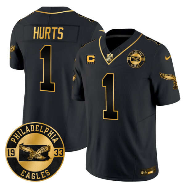 Men's Philadelphia Eagles 2024 Throwback Gold Vapor Limited Jersey - Est. 1933 Patch - All Stitched - Image 21