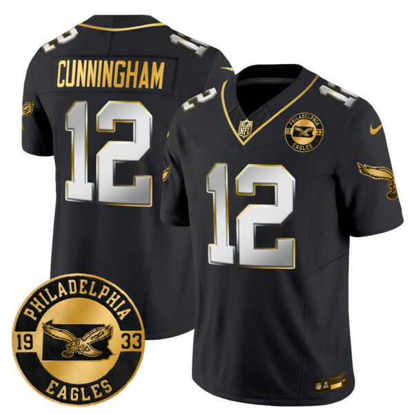Men's Philadelphia Eagles 2024 Throwback Gold Vapor Limited Jersey - Est. 1933 Patch - All Stitched - Image 33